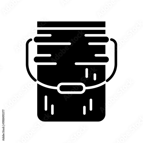 Metal Bucket Icon Professional UI Symbol for Industrial Galvanized Pail