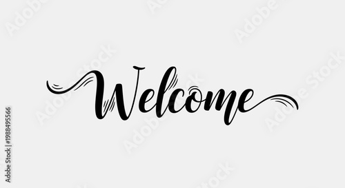 Welcome message in elegant calligraphy font.