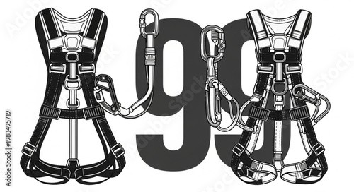Safety Harnesses and the Number 99 Graphic.