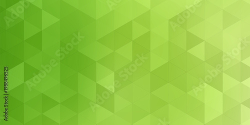 Gradient green background on triangle pattern. Geometric abstract pixel background.