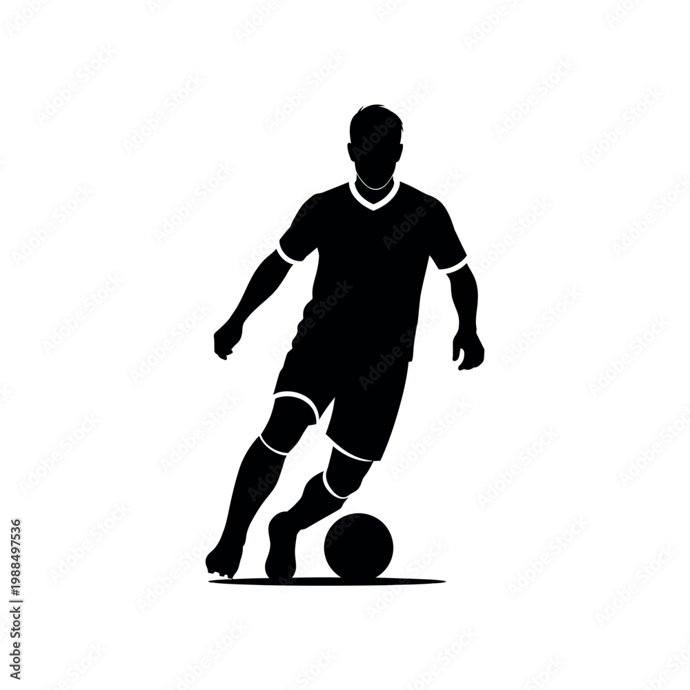 Fototapeta premium Soccer Player Kicking a Ball Silhouette.
