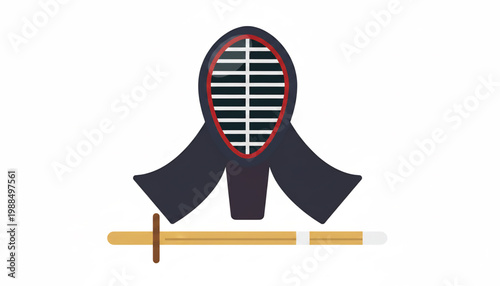 Ribbon awareness icon with striped eye motif and red outline on a pale background symbolizing protection