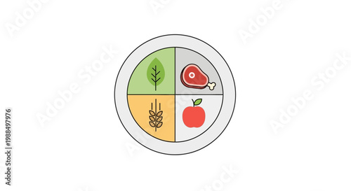 A graphic representation of a balanced diet.