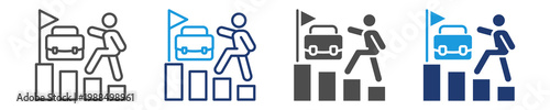 career icon set multiple style
