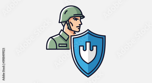 Soldiers on Armed Forces Day hold a shield