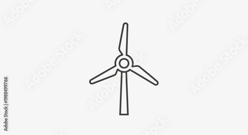 Simple line drawing of a wind turbine.