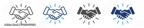handshake icon set multiple style