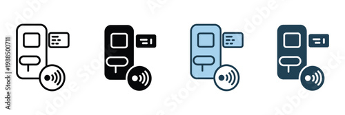 Room key card icon set multiple style vector illustration