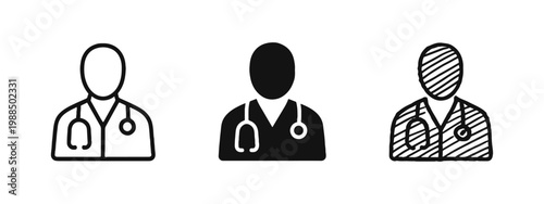 Medical Doctor Portrait Icon for Healthcare and Physician Professional Profile