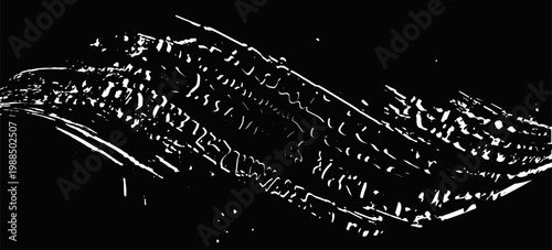 Auto tire tread grunge element. Car and motorcycle tire pattern, wheel tyre tread track. Black tyre print.