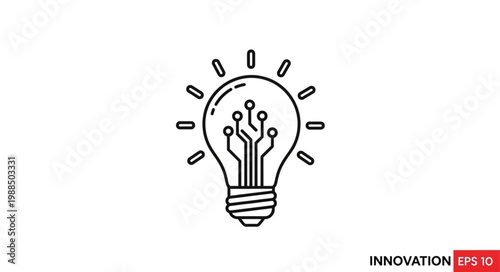 Digital Innovation Idea Lightbulb Circuit Board Concept.