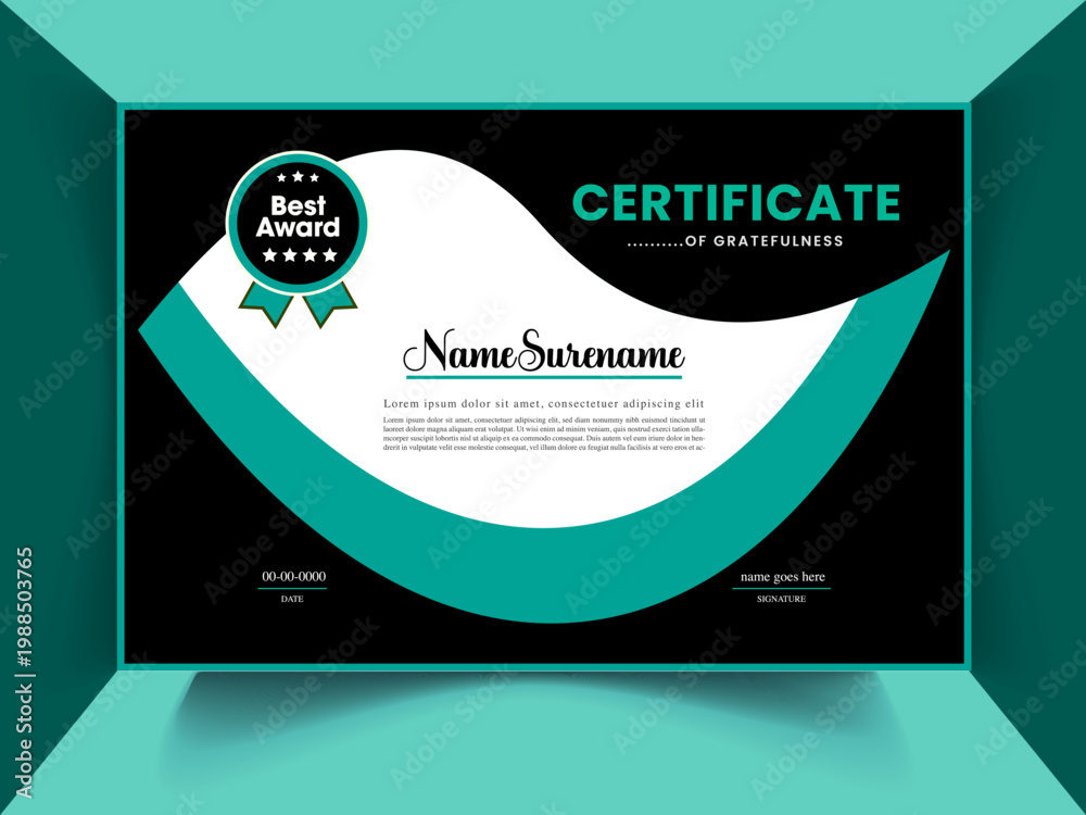 Fototapeta premium Elegant Luxury Certificate of Achievement Template
