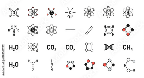 Collection of Chemical Molecular Structures and Formulas.