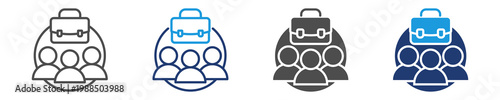 business person icon set multiple style