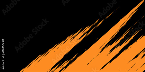 orange black brush Car sticker wrap pattern banner abstract sporty lines black orange color combination grunge brush modern pattern racing motorsport vector design, Eps 10.