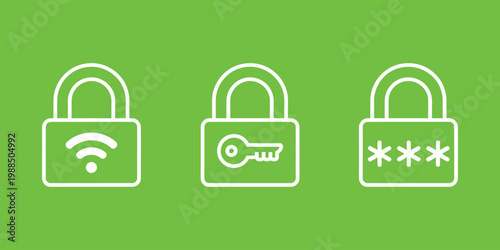 Smart lock icons for UI and apps vector design