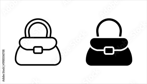 handbag icon set. women bag sign, vector illustration on white background