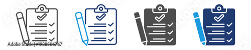 checklist icon set multiple style