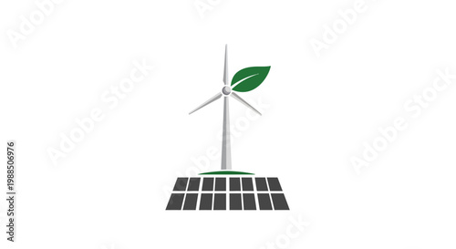 Renewable energy concept with wind turbine.