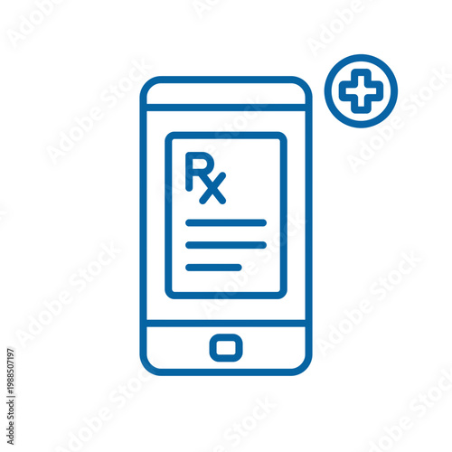 Vector illustration of digital prescription icon on smartphone screen