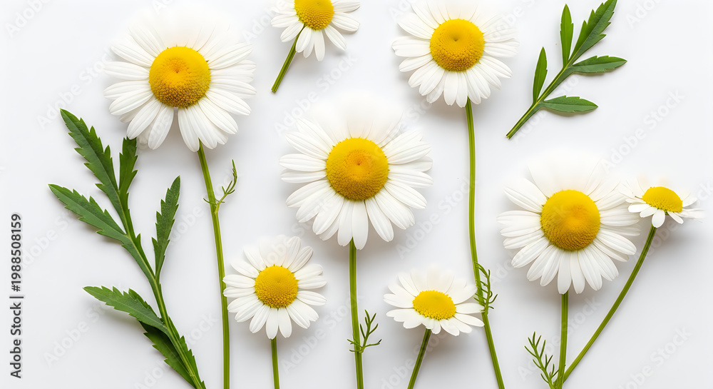 Obraz premium Delicate daisies a close up of white petals and bright yellow centers