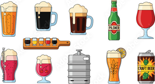 Herbal Tea and Wellness Infusion Vector Icon Set Featuring Chamomile, Hibiscus, Butterfly Pea, Goji Berry, Matcha, and Dried Floral Botanicals for Healthy Lifestyle Designs