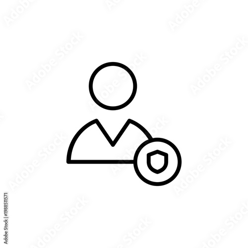 Outline Admin Account icon for system authority