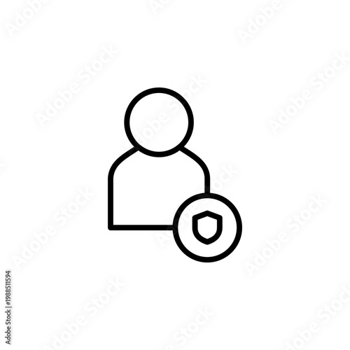 Outline Admin Account icon for system authority