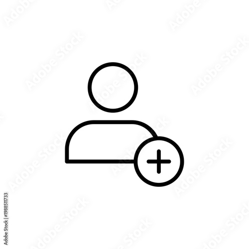 Outline Add User icon for account creation