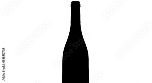 A minimalist vector graphic of a wine bottle silhouette on a white background