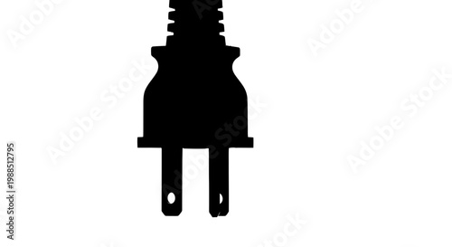 A black silhouette of an electrical plug on a white background