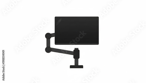 Projector camera icon with network ports, mounted display screen, and simple 3D flat illustration for UI use