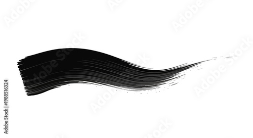 A black brush stroke vector graphic on a white background