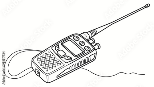 Portable two-way radio communication device with antenna and cord