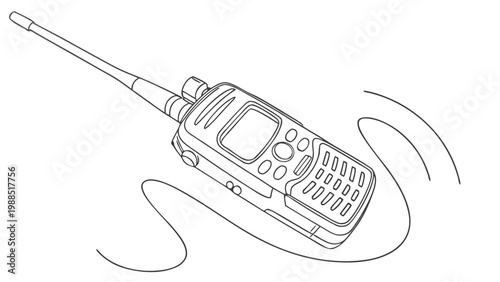 Illustration of a portable radio transmitter sending wireless signals