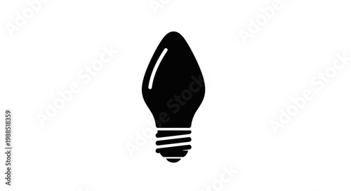 A simple black light bulb icon on a white background