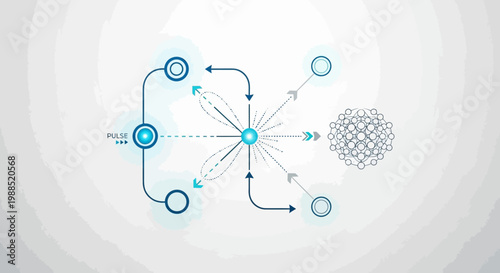 Blue and black flowchart diagram connections.