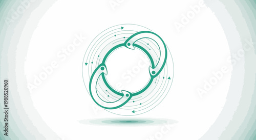 Green Interconnected Circular Graphic Design.
