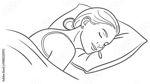 Peaceful woman sleeping soundly on a comfortable pillow, embracing restful slumber