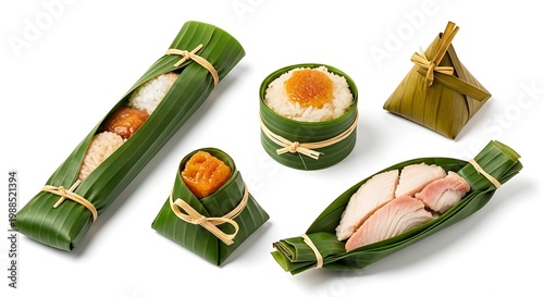 Zongzi Chinese glutinous rice dumplings.
