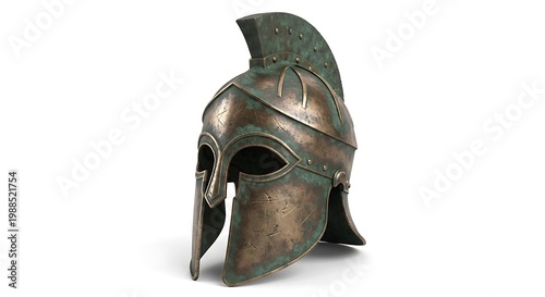 Ancient Greek Spartan Warrior Helmet Bronze.
