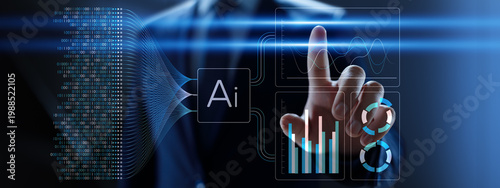 Artificial Intelligence Data Analysis and Machine Learning Insights Visualization for Business Technology.