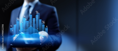 Financial Growth Strategy and Data Visualization with Interactive Graphs and Percentages in Business Analysis.