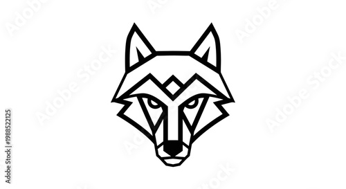 Geometric wolf head logo icon on white background