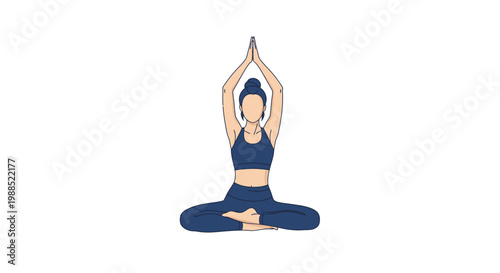 Woman in Sukhasana pose, seated meditation, yoga, spiritual practice, inner peace, healthy lifestyle, white background
