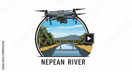 Drone views a bridge over a river with trees and mountains