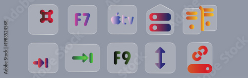 Glassmorphic Icons: 3D city skyscraper and commercial office buildings