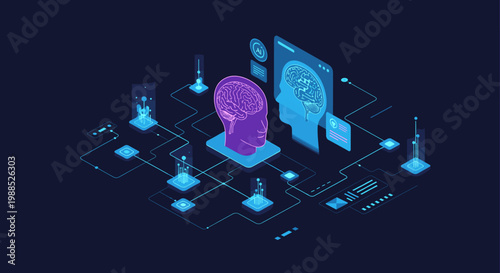 A modern abstract background with blue gradient and geometric lines conveys innovation, digital technology, and a sense of future-forward progress, pe