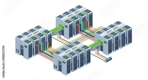 A network of server room architecture.