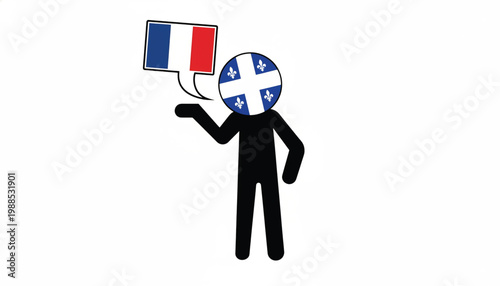 French person holding ballot symbol with blue and red flags celebrating national civic vote featuring France, election, voting with citizen and